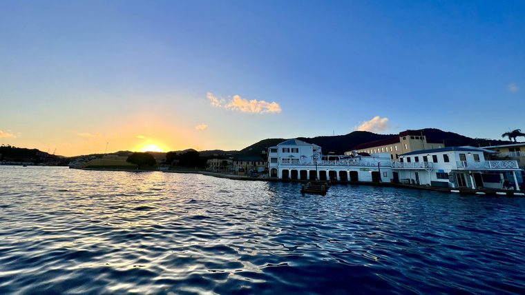Sunrise over Christiansted harbor, St. Croix