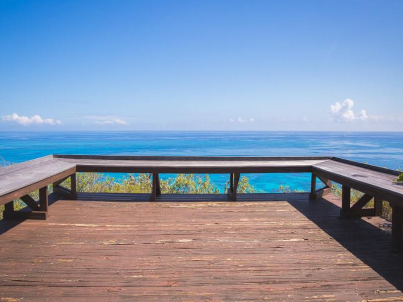 The observation deck overlooking the reef at the top of Buck Island